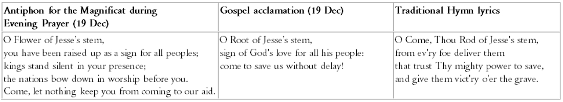Versions of 'O Radix Jesse'