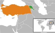 Map of Armenia and Turkey
