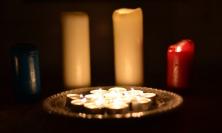 Candles in French flag colours