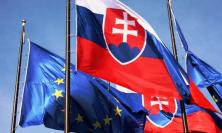 EU flag and Slovakia flag