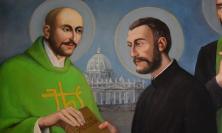 St Ignatius Loyola (left) & St Pierre Favre (Photo by Roy Sebastian SJ of a painting by Bronisław Podsiadły SJ)