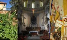 The allotment at San Giocomo; the interior of the church; 'Resurrection of Christ' by Marko Rupnik SJ