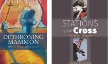 Covers of Dethroning Mammon and Stations of the Cross - then and now