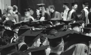 Photograph of graduates in mortarboards