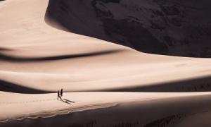 Two people in the desert