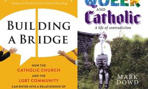 Covers of 'Builiding a Bridge' and 'Queer and Catholic'
